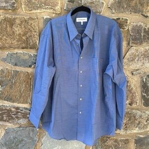 Yves Saint Laurent Blue Long Sleeve Dress Shirt Size 16.5 Wrinkle Resistant